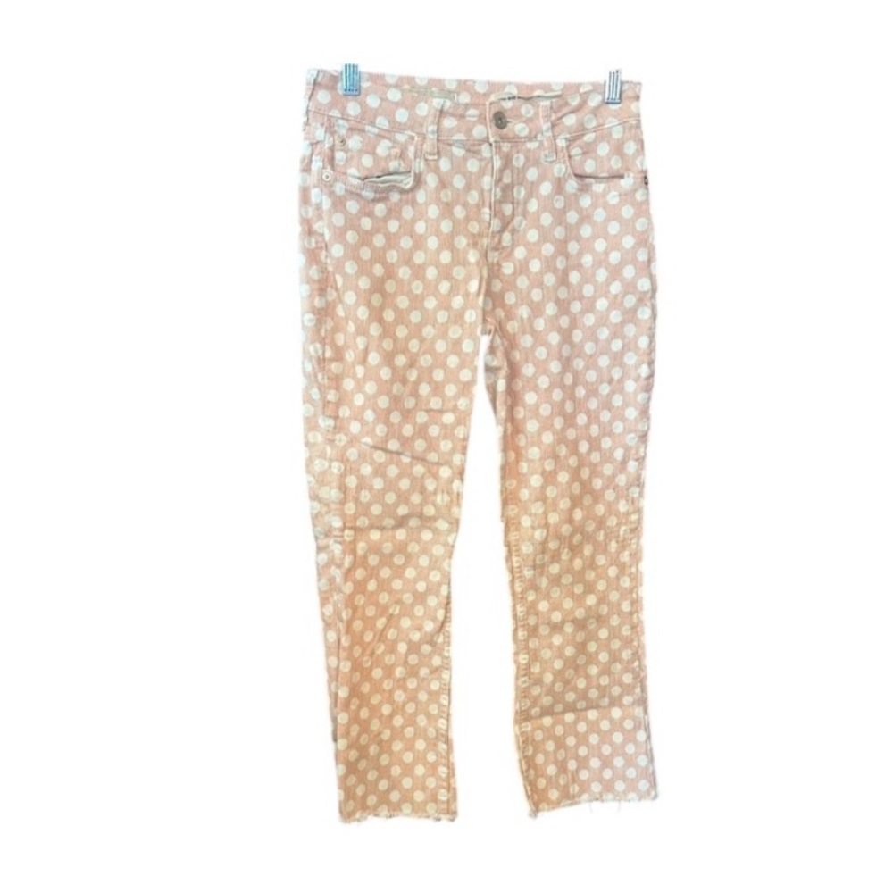 Anthropologie Pilcro and the Letterpress Pink & White Polka Dot Jeans Size‎ 26
